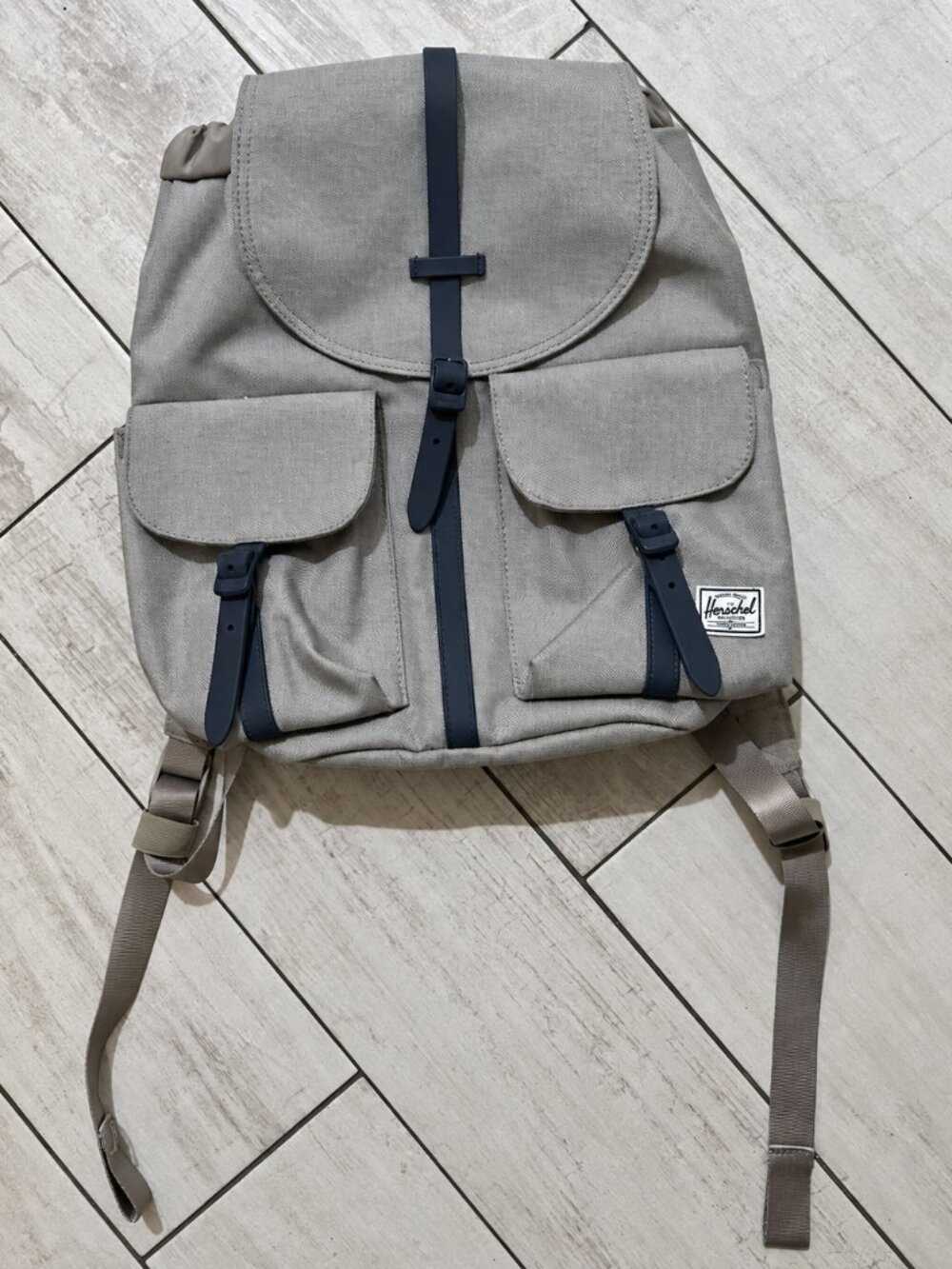 Herschel Dawson Gray Backpack Navy Straps Back to School Bag (xs)